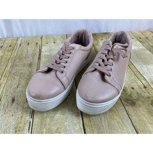Qupid Women's Size 7 Blush Pink Lace‎ Up Fashion Sneakers